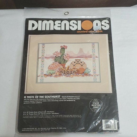 Dimensions A Taste Of The Southwest Counted Cross Stitch Kit 3687 New 14x10" - Picture 4 of 5